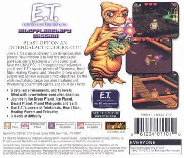 E.T. the Extra-Terrestrial - Interplanetary Mission (US) box cover back